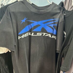 Hellstar Black and Blue Graphic T-Shirt